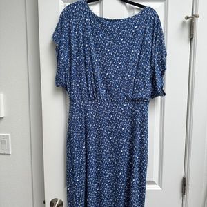 Ann Taylor Blue Back Zipper close dress